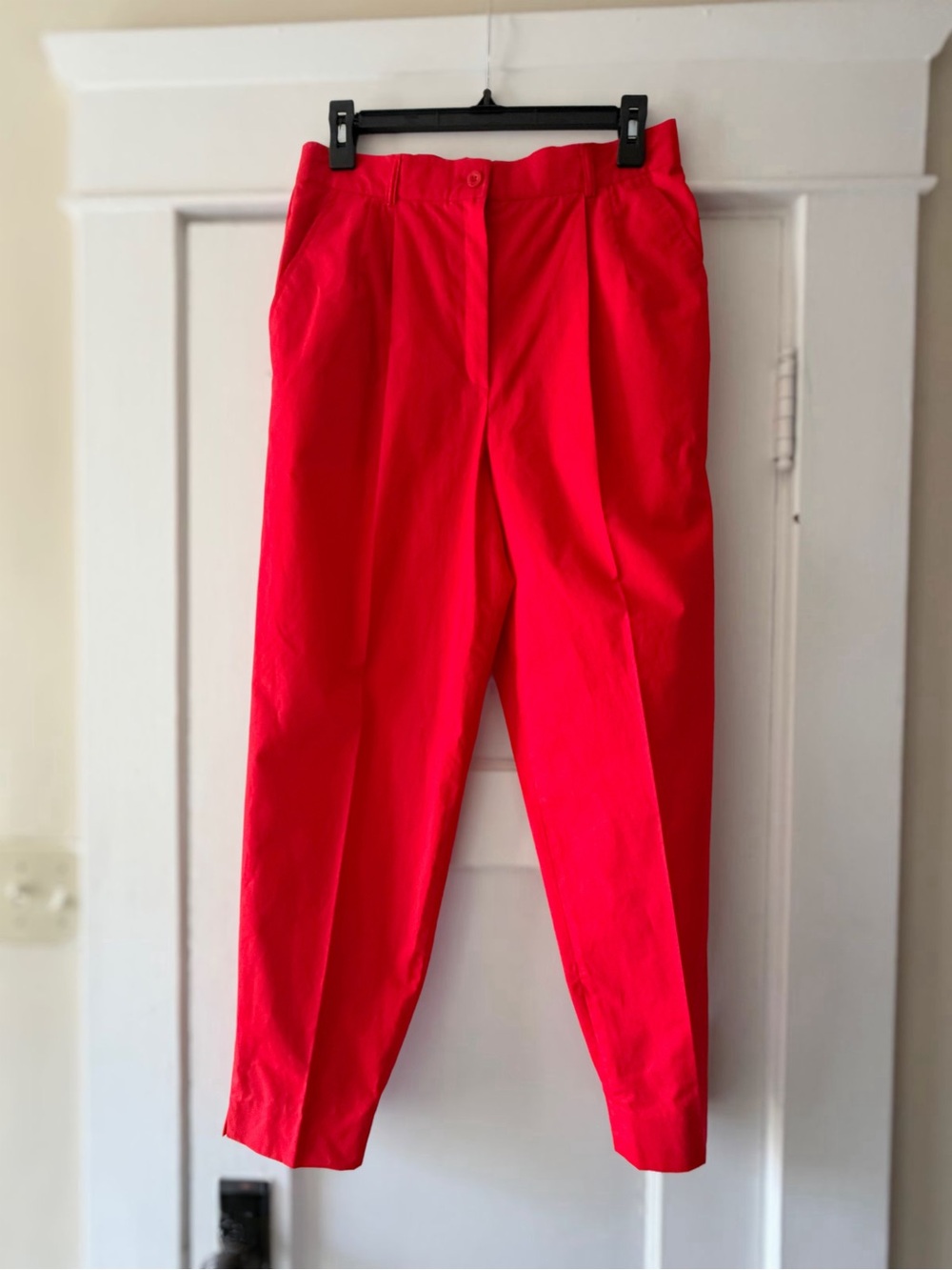 Vintage Mondi Bright Red High-Waist Trousers, 80s